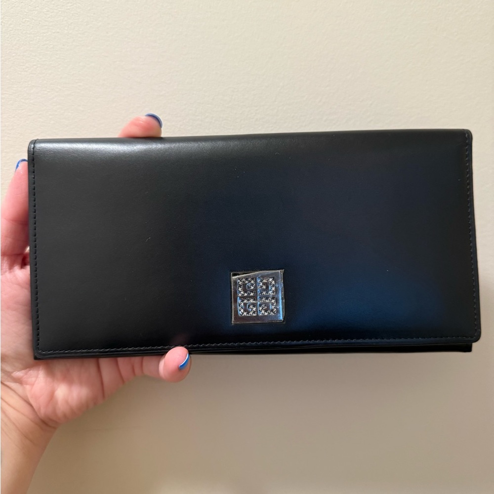 Givenchy Black Leather Long Wallet